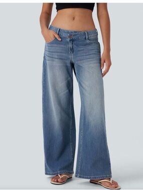 HALARA Light Blue Wide-Leg Jeans